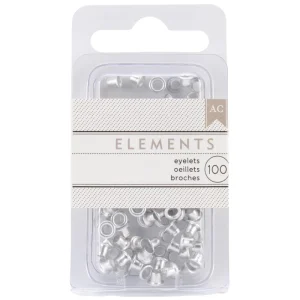 100 Eyelets Silver / 100 Ojillos Plateados