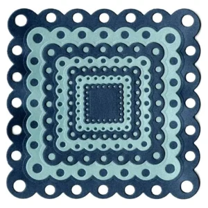 Suaje de Corte de Cuadros con la Orilla Decorada / Nesting Eyelet Squares