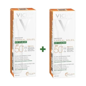 VICHY Capital Soleil UV Clear Fluido Anti-imperfecciones SPF50 DUPLO 2x40ml