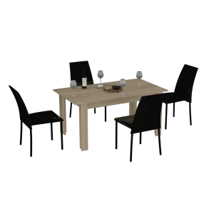 Comedor Estrella, Beige, con Cuatro Sillas