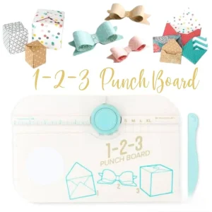 1-2-3 Punch Board / Tabla para crear Cajitas, Moños y Sobres