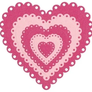 Suaje de Corte de Corazon Escalopado / Nesting Eyelet Hearts