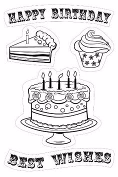 Sellos de Goma Cling Cumpleaños / Happy Birthday